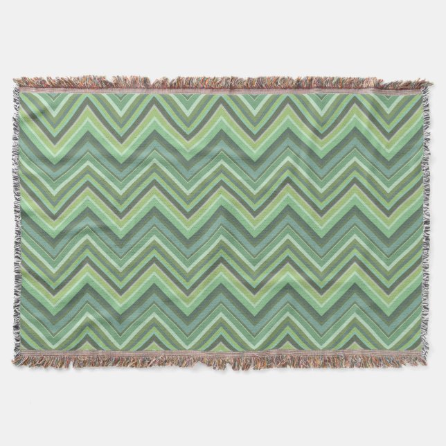 Couverture Bandes de zigzag vert olive (Devant)