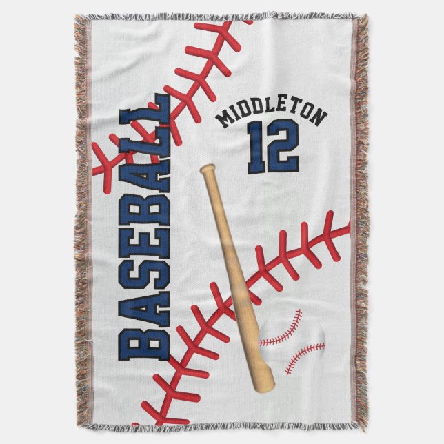 Couverture Baseball Sport Ball Design - Bleu (devant Vertical)