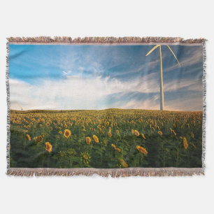 Couverture beau champ de fleurs de soleil avec ciel bleu nuag