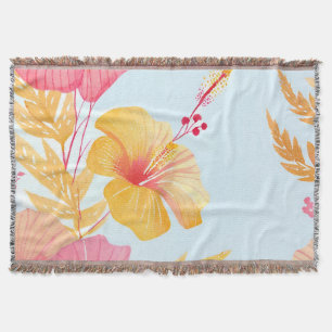 Couverture Beau Hibiscus Aquarelle de fleur tropicale