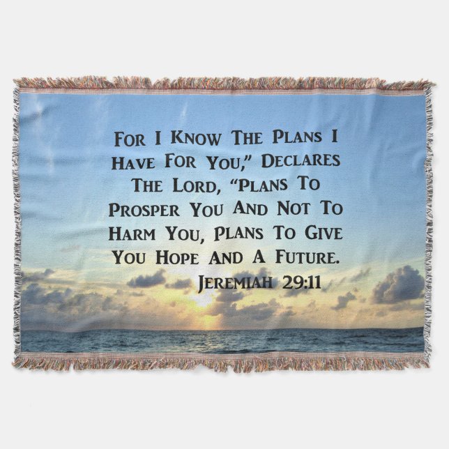 COUVERTURE BEAU JEREMIAH 29:11 SCRIPTURE VERSE (Devant)