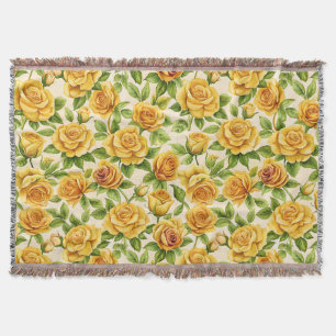Couverture Beau Motif sans couture des Roses Jaunes