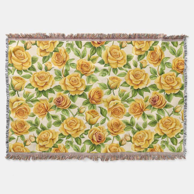 Couverture Beau Motif sans couture des Roses Jaunes (Devant)