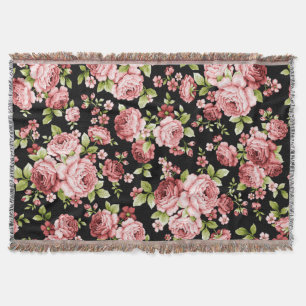 Couverture Beau Roses à motifs floraux avec feuillage vert
