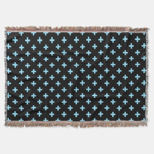 Couverture Bébé bleu polka croise sur noir