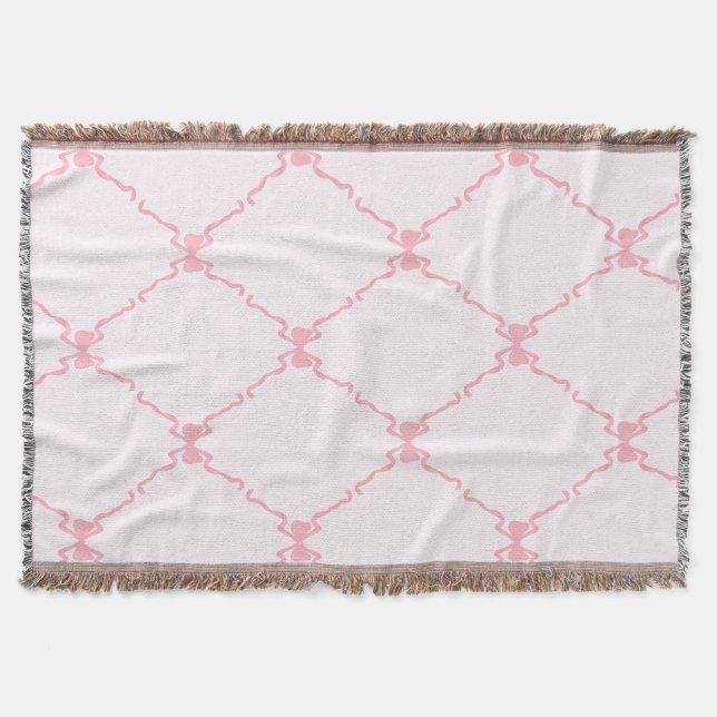 Couverture Bébé Bow Trellis rose Bella Ribbon (Devant)