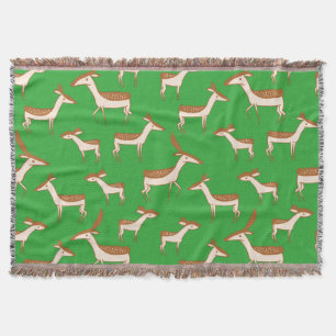 Couverture Bébé cerf et famille vert pâle