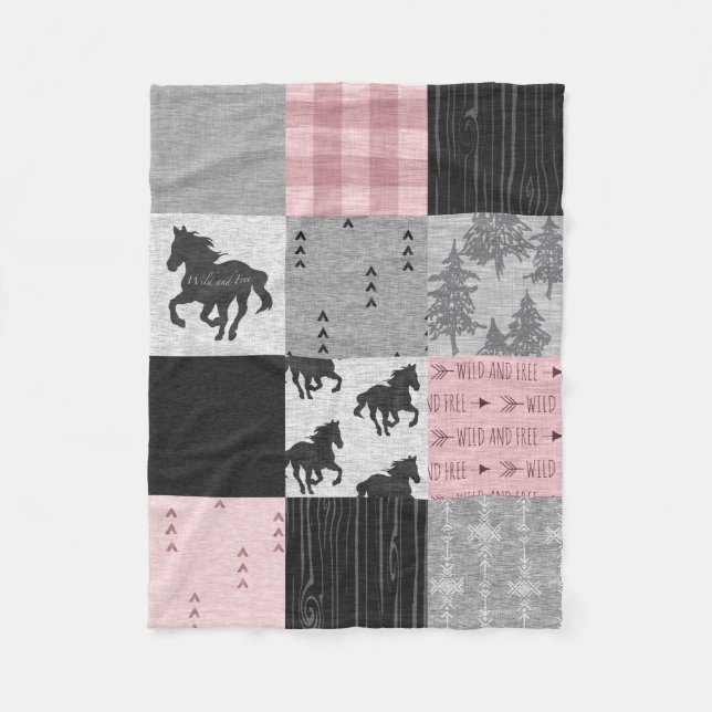 Couverture bébé Cheval sauvage et libre (Devant)