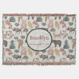 Couverture Bébé d'animaux de bois - Ours rustiques, renards,