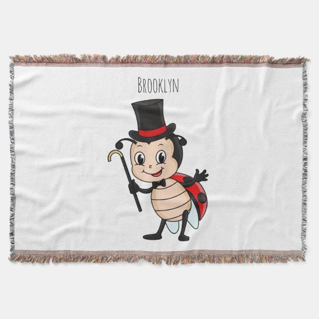 Couverture Bébé mignon avec chapeau et dessin animé de cravat (Devant)