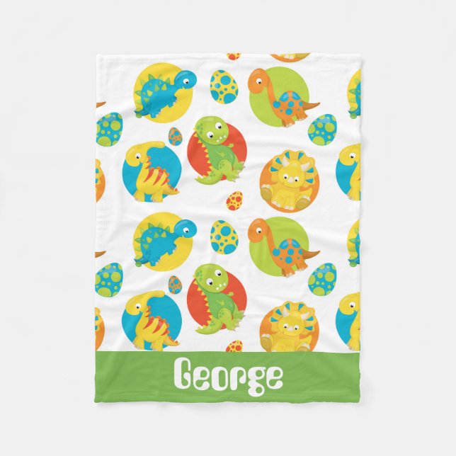 Couverture bébé motif de dinosaure préhistorique (Devant)
