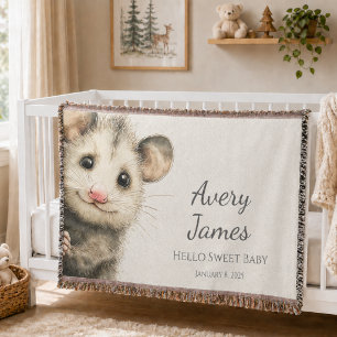 Couverture Bébé Opossum des Bois • Nid douillet Crème Chaude