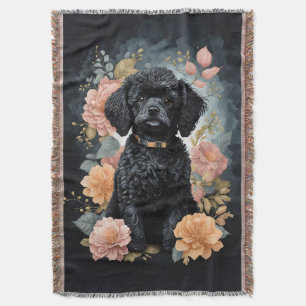 Couverture Bébés mignons animaux Joli chiot de caniche noir