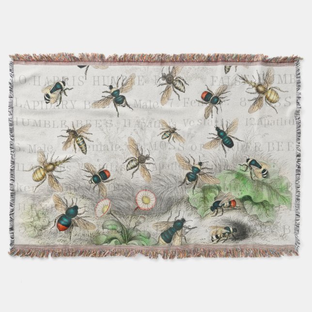 Couverture Bee Honey Travailleur Queen Bees Antique (Devant)