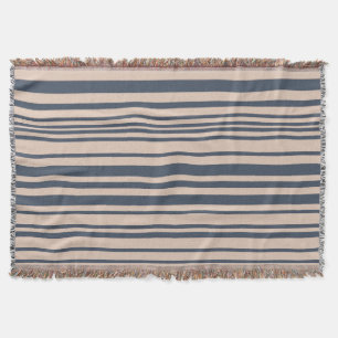 Couverture Beige/Bleu Profond Gris Simple Motif élégant