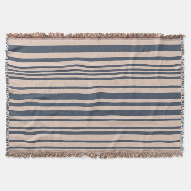 Couverture Beige/Bleu Profond Gris Simple Motif élégant (Devant)