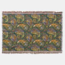 Couverture Belle forêt Créatures Peinture Throw