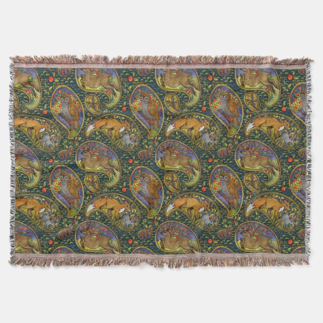 Couverture Belle forêt Créatures Peinture Throw (Devant)