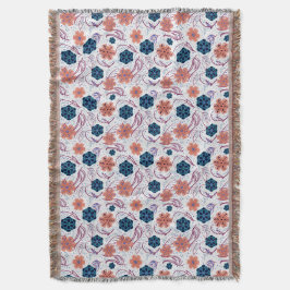 Couverture Belle motif moderne fleurie - blanc