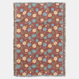 Couverture Belle motif moderne fleurie - rouge
