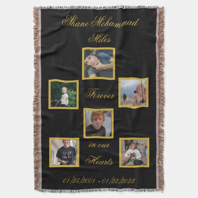 Couverture Bereavement Memory Keepsake Photo Throw Blanket (devant Vertical)
