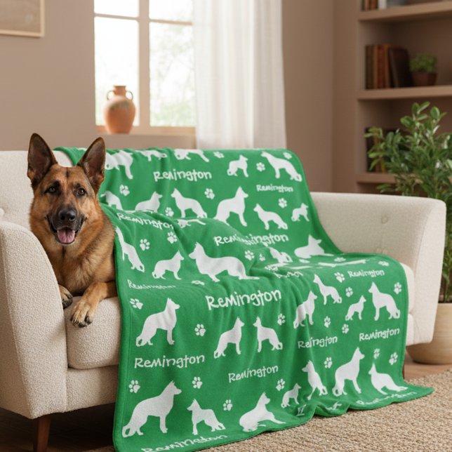 Couverture bergère allemande | Cadeau Loyal et Amo (Personalized German Shepherd Blanket)