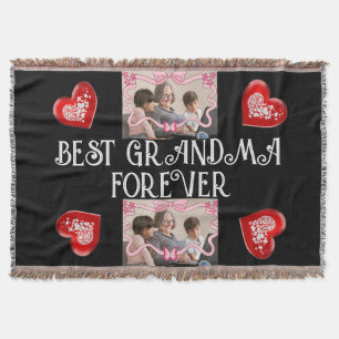 COUVERTURE BEST GRANDMA FOREVER AVEC GRANDKIDS PHOTOS