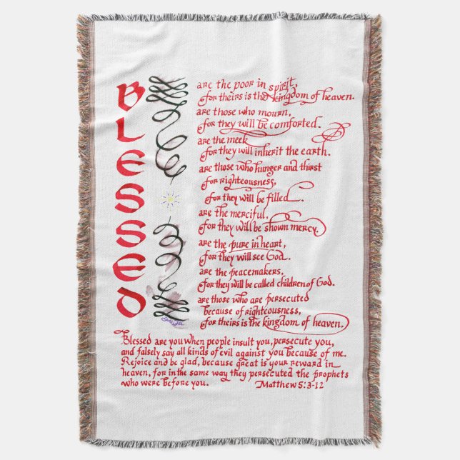 Couverture Bienheureux Béatitudes Bible Verse Christian (devant Vertical)