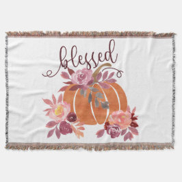 Couverture Bienheureux - Citrouille d'automne avec fleurs ros