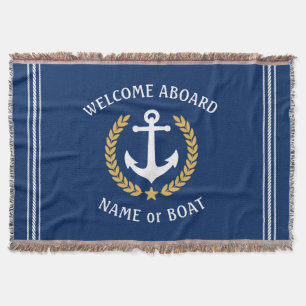 Couverture Bienvenue à bord Nom du bateau Ancre Gold Laurel 