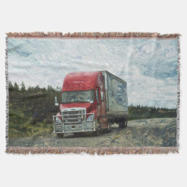 Couverture Big Red Cargo Truck Highway Conduite Art Design