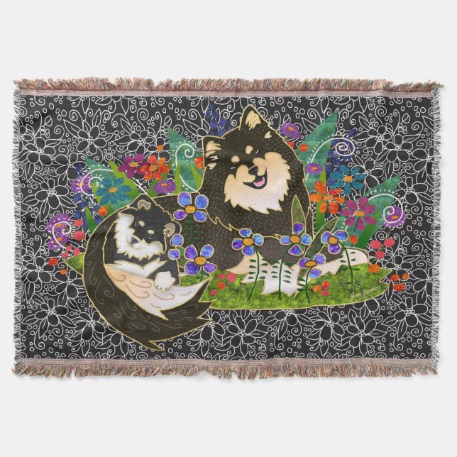 Couverture BINDI LAPPY Finlandais Lapphund tissé jeté de tapi (Devant)