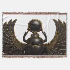 Couverture Black & Gold Pharaonic Beetle Throw Blanket