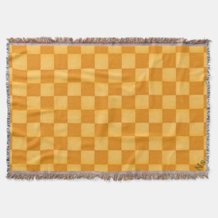 Couverture Blanche à lancer orange rustique