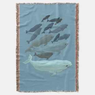 Couverture Blanche baleine Beluga Baleine Art Jeter couvertur