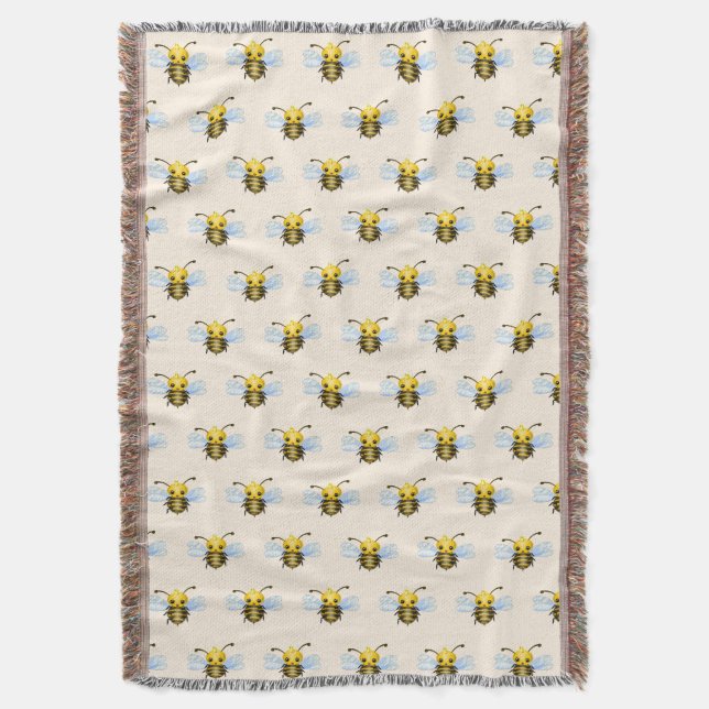 Couverture Blanche de la Reine Bee Throw (devant Vertical)