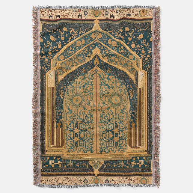 Couverture Blanche jetée pour la prière musulmane (devant Vertical)