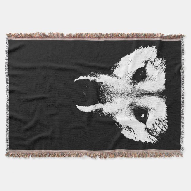 Couverture Blanche Loup Pup Husky Wolf Pup Lance Blanche (Devant)
