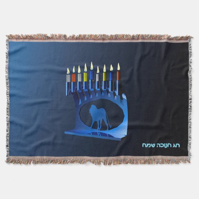 Couverture Bleu brillant Chanukkah Menorah (Devant)