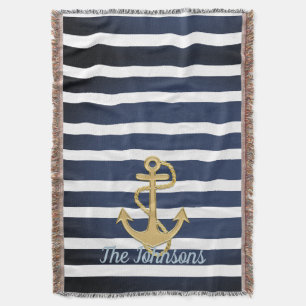Couverture Bleu et Ancre or Nautique