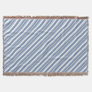 Couverture Bleu Indigo et blanc Ticking Stripe Lancer la couv