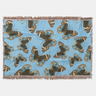 Couverture Bleu motif papillon Pansy