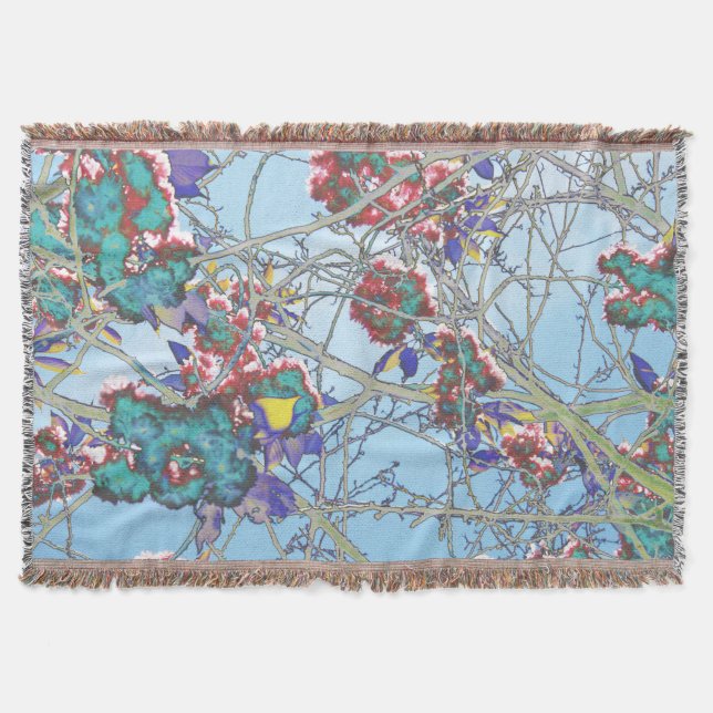 Couverture Bleu rose rouge noir abstrait design floral (Devant)