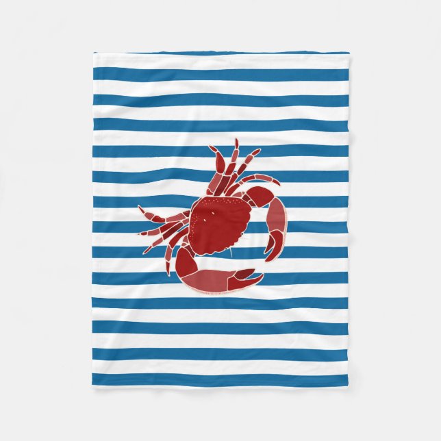 Couverture bleue et blanche de crabe rouge de (Devant)