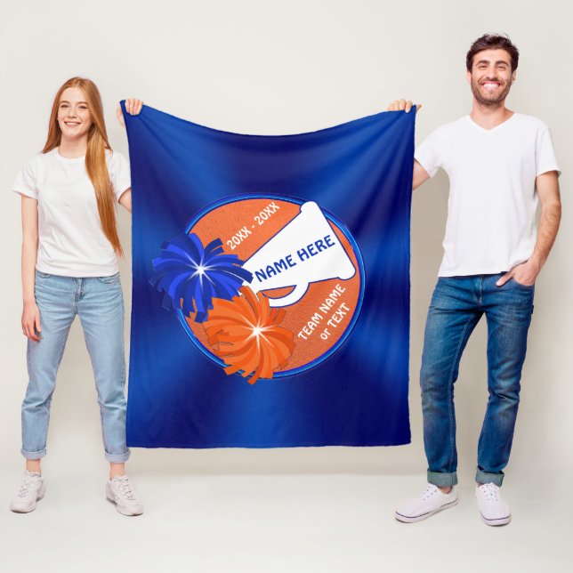 Couverture bleue et orange de jet de pom-pom girl (En situation)