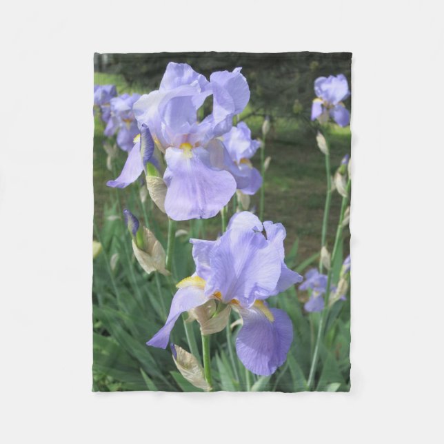 Couverture bleue Irises pour les amateurs de fleur (Devant)