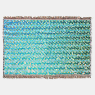 Couverture Blue Turquoise Étincelle Océan Mermaid Waves Motif