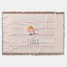 Blush Pink Ballerina Monogram C Name