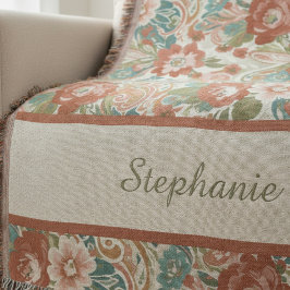 Couverture Boho Chic Floral Paisley Pattern Throw Blanket