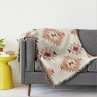 Boho Cream et Dusty Rose Southwest Aztec Design